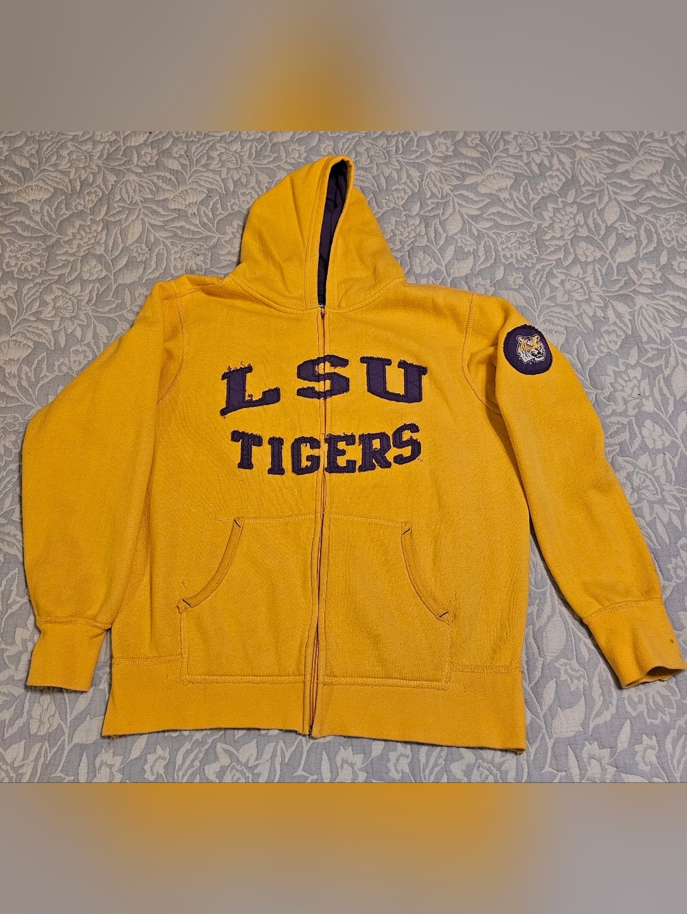 Champs Gold LSU Hoodie Jacket with Purple Accents